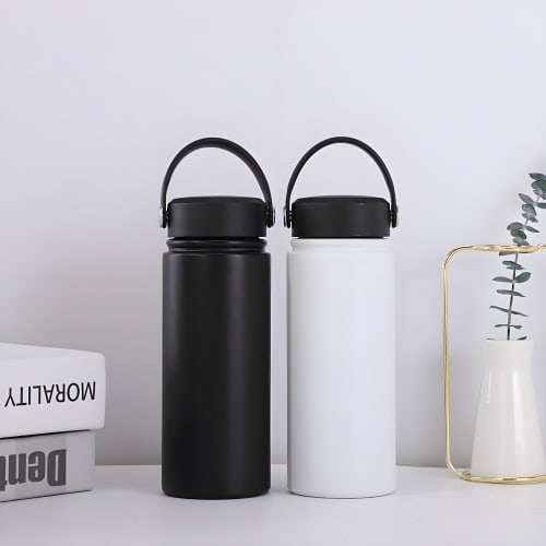 MYEEDA 500ml Stainless Steel Thermos Mug, Easy To Clean, Coffee Water Bottle, Stylish, Lightweight, Sports, with Handle, Insulated Water Bottle, Styli