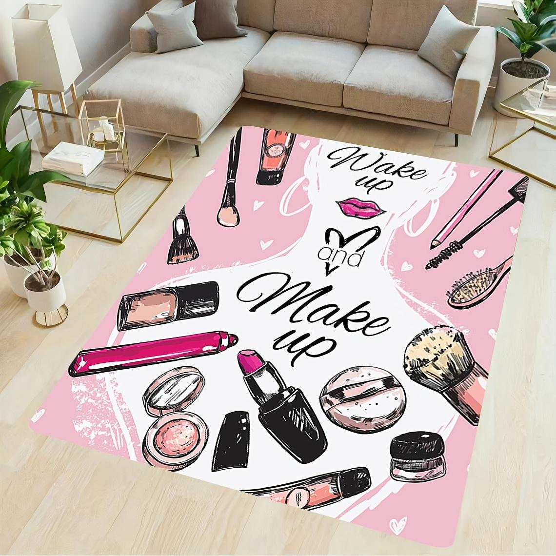 

Makeup Graffiti Theme Flannel-printed floor mats are slip-resistant Suitable for living room bedroom terrace garden carpets 60x90cm