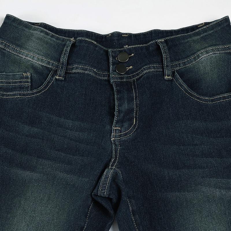 Women's Low-waisted Washed Skinny Hundred Slim Flared Jeans Autumn and Winter New Spice Girls Fashion Casual Trousers