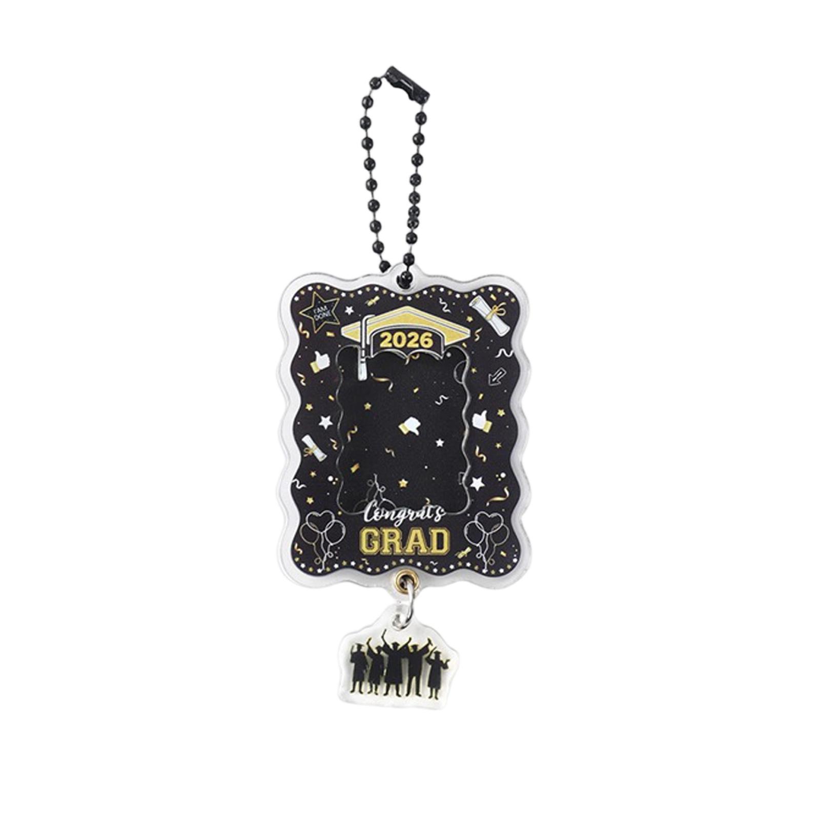 Acrylic Graduation Keychain with Graduation Cap Design 2026 Year Graduation Souvenir Small Hanging Pendant with Ball Chain for Keys or Bags One Size