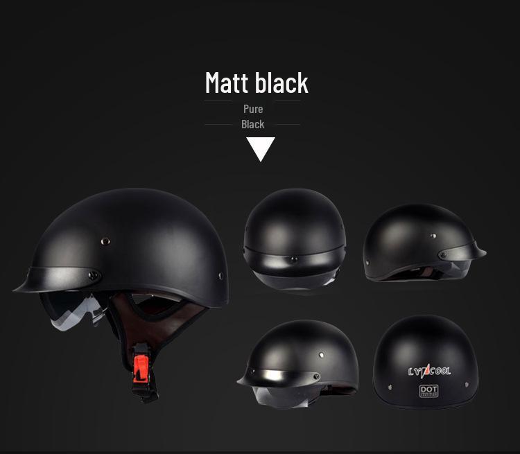 DOT Certified Retro Motorcycle Helmet, Class A Electric Vehicle Safety Helmet, Summer.