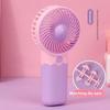 Fan - Battery-powered Portable High-Wind-Force Miniature Fan - Cartoon Design Compact Low-Noise Office Handheld Electric Fan