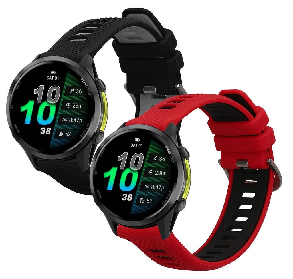 Garmin kwmobile smartwatch band Forerunner 970/570 Venu 3 2 pack Black/Gray/Red