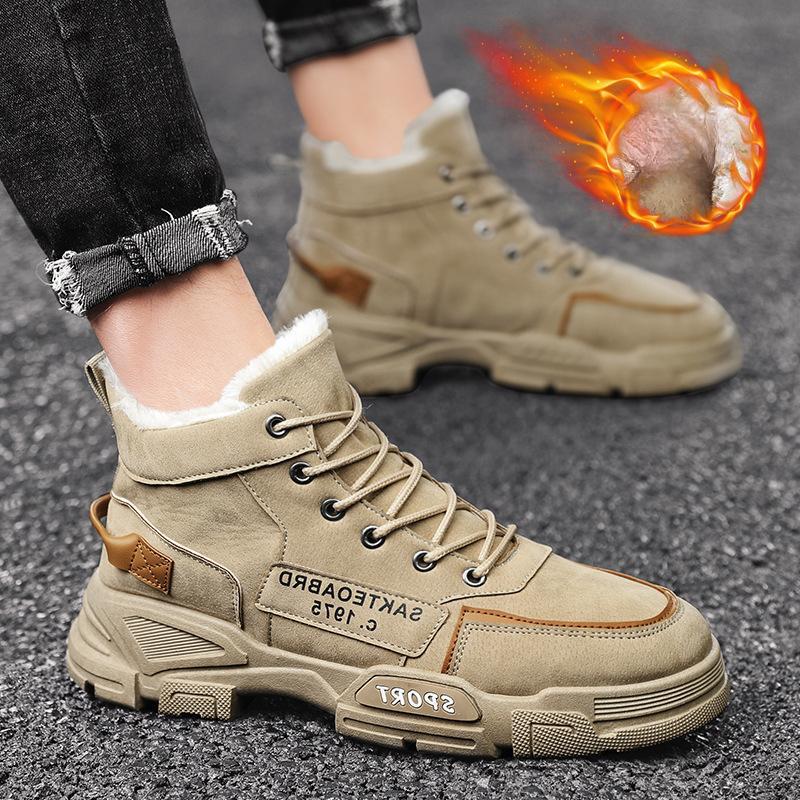 Men Boots Men's Winter Shoes Fashion Snow Boots Shoes Plus Size Winter Sneakers Ankle Men Shoes Winter Boots Black Blue Footwear