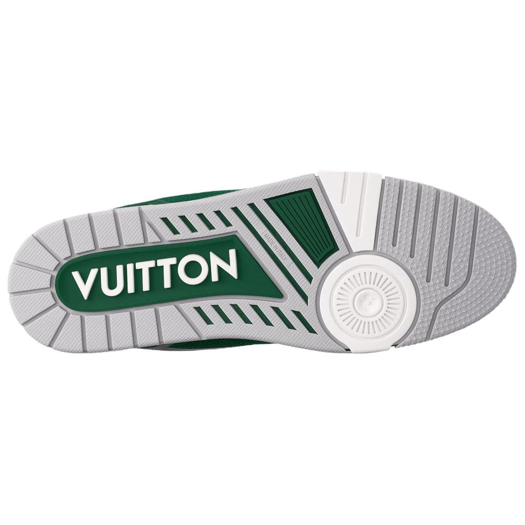 LOUIS VUITTON Trainer Cow Leather Low top Skateboard Shoes Men's Green 1AHTCP