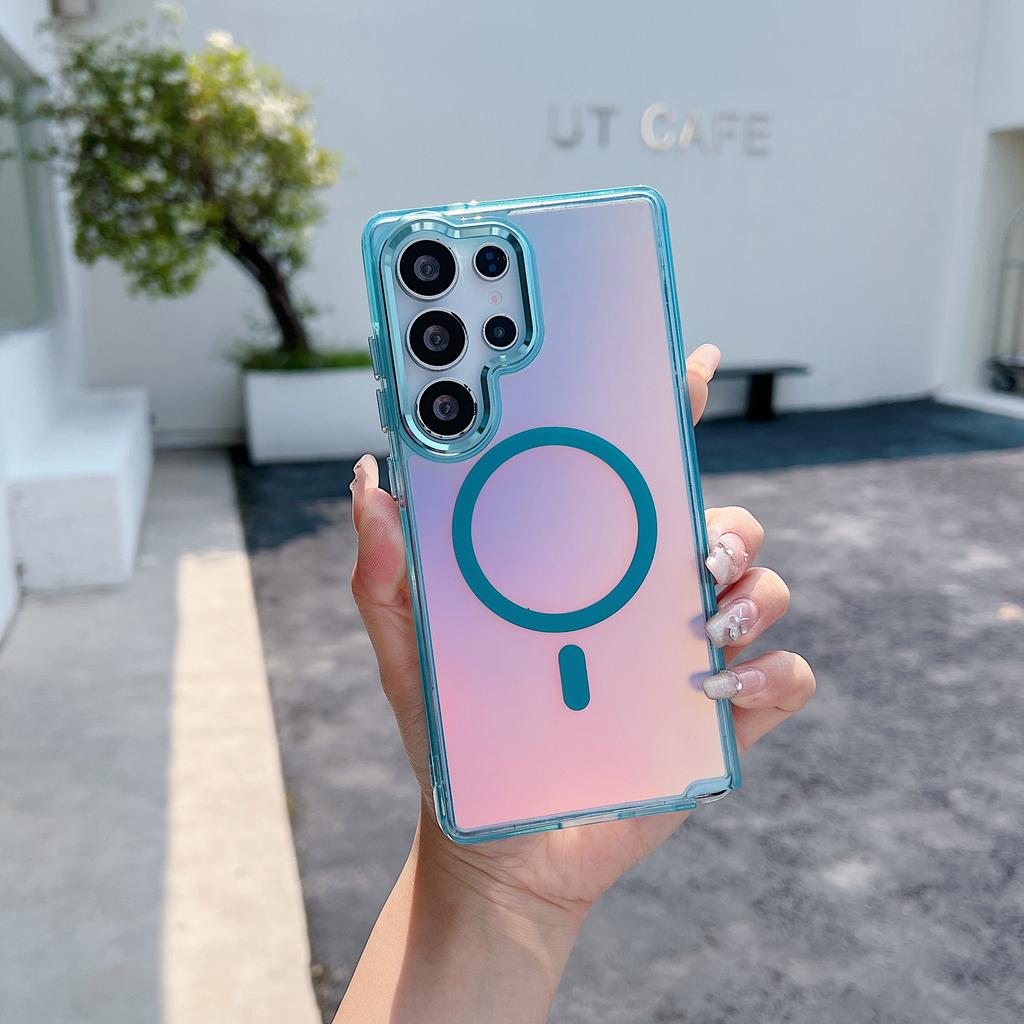 For Samsung Galaxy S25 Ultra Case Compatible with MagSafe Color Changing TPU Phone Back Cover