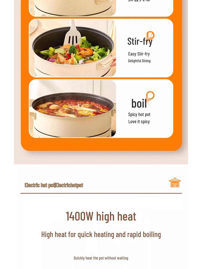 Multifunktionaler Elektro-Hot Pot und Grill mit großer Kapazität zum Shabu-Shabu-Kochen