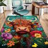 Cow In Flower Field Office Rug Chair Mat, Entryway Carpet, Suitable for Front Door, Bedroom, Living Room, Desk, Holiday Gift
