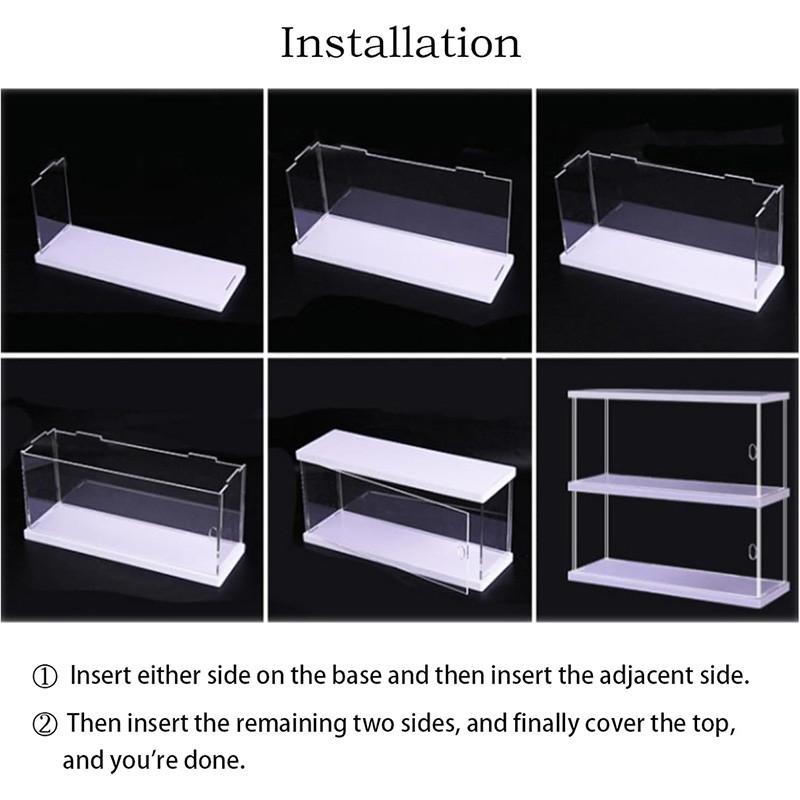 2/3 Layer Display Case for Mini Funko Pop Figures with Light Storage Cabinet Shelf Showcase for Toys Mini Figures Collectibles Storage Rack