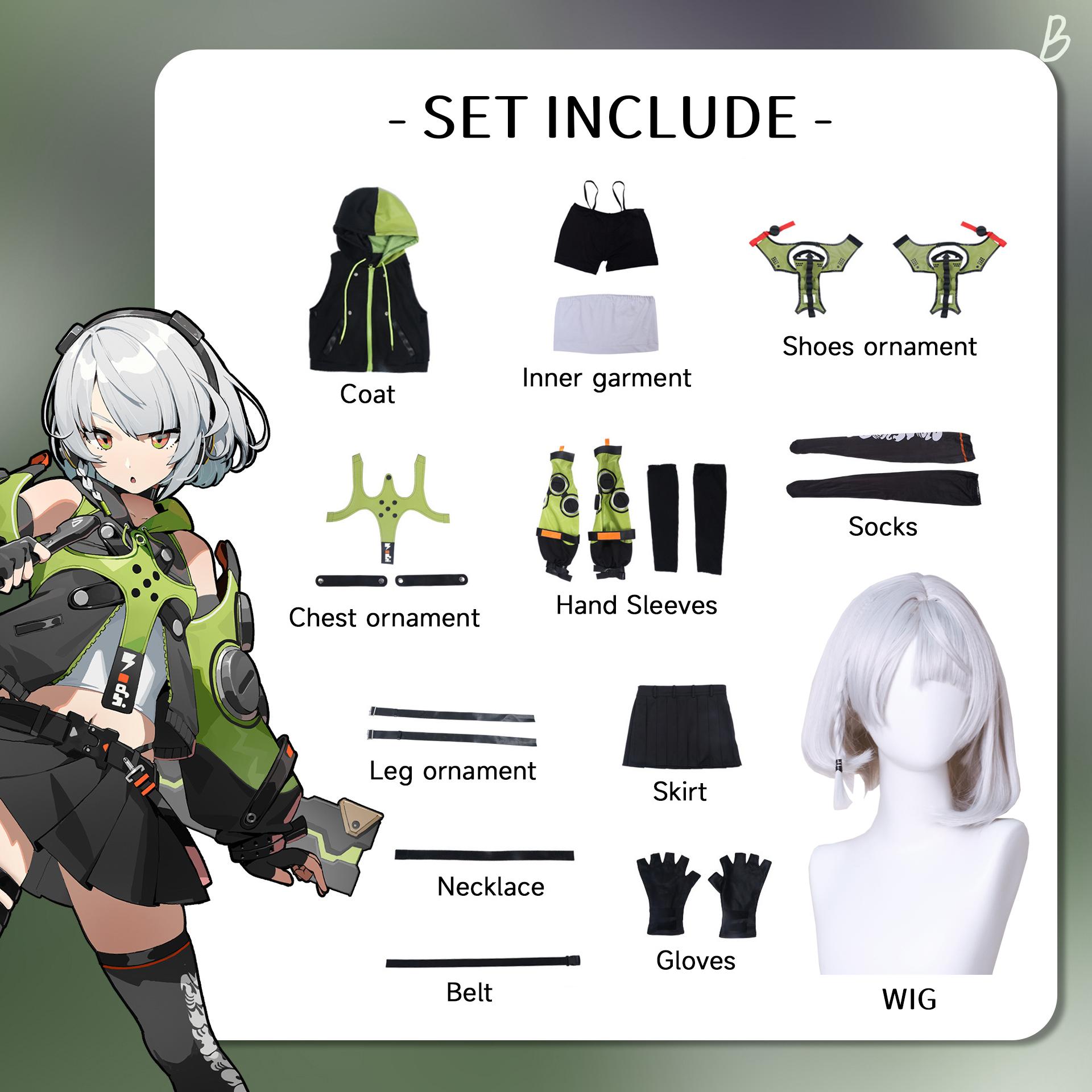 

Anby Demara Cosplay Costume Zenless Zone Zero Carnival Uniform Wig Аніме Хеллоуїн Костюми Жіноча Гра L