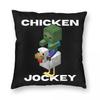 Chicken Jockey Funny Pillowcase Polyester Linen Velvet Printed Zip Decor Sofa Cushion Case x
