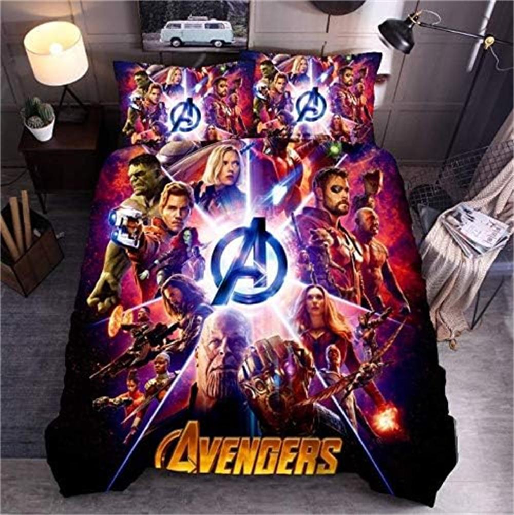 A-Vengers Bedding Set Marve Duvet Cover,Anime Duvet Cover And Pillowcase, Microfibre 3D Digital Print Three-Piece Bedding Sets
