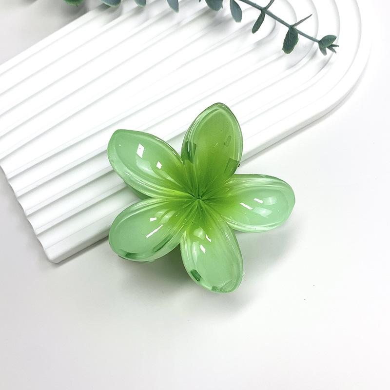 Retro Colorful Frangipani Flower Hair Claw Clip for Women