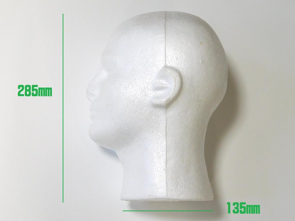 Fuji Interior Mannequin Head Male Head Lightweight Display Model Stand White