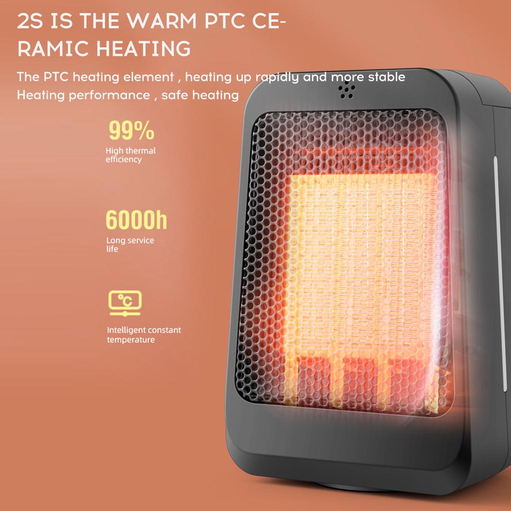 PTC Heating Small Heater Fan 3gear Adjustable Remote Control Timing Shaking Head Winter Household