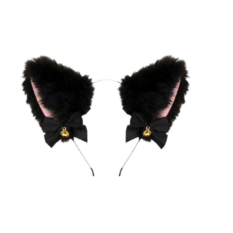 Adorable Plush Cat, Rabbit & Fox Ears Headband with Bells - Animal Ear Hair Accessories