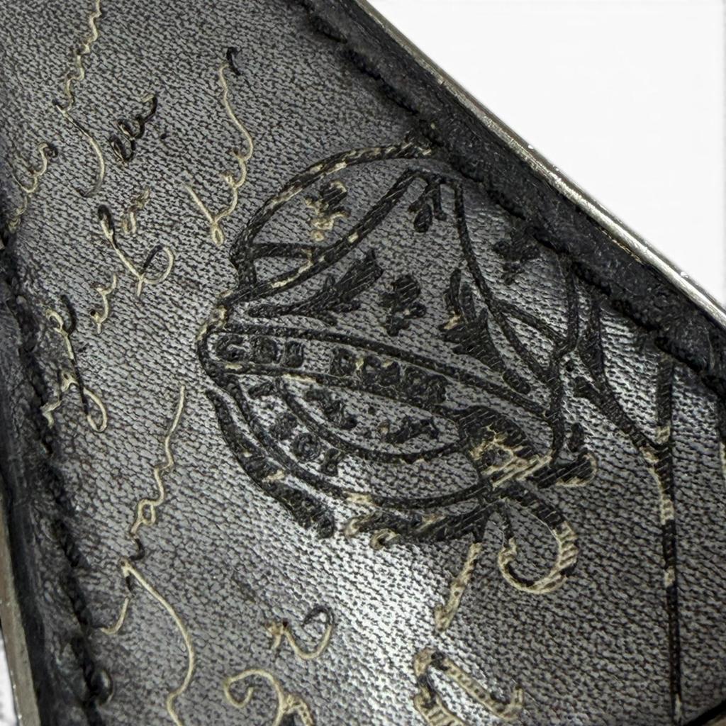Great BERLUTI key ring Silver scritto leather mens Used