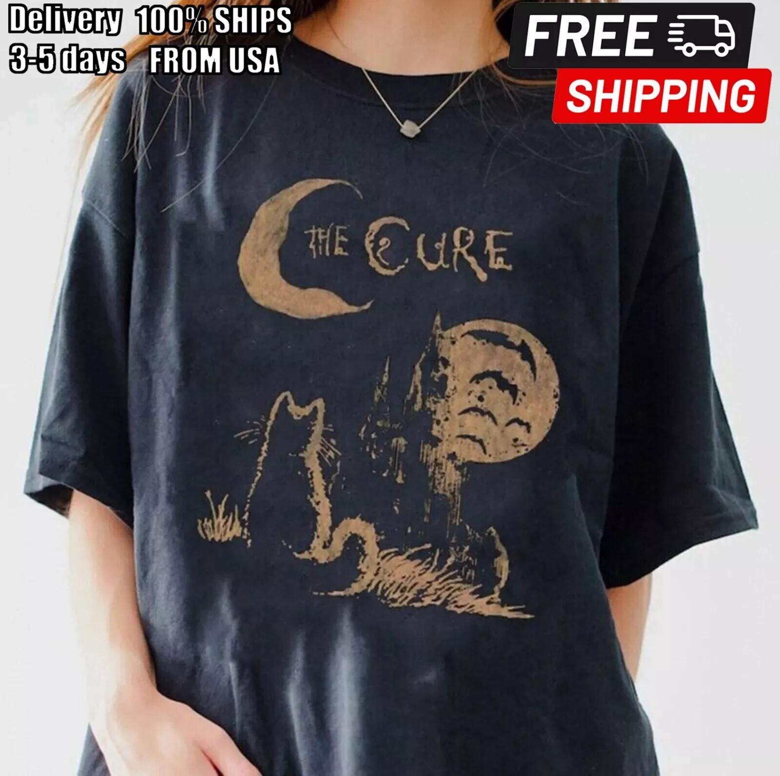 The Cure Cat Tee, 90s Alt Indie Rock, The Cure Rock Band Unisex shirt S-5XL PP21 L