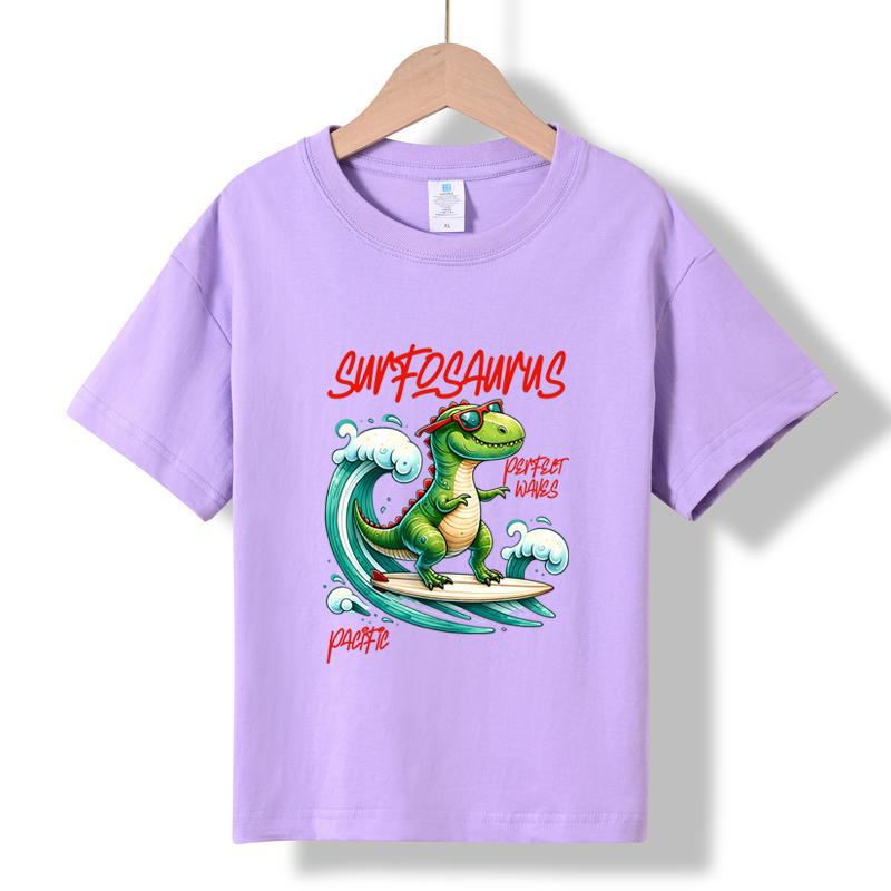 

XH84 MINISO 2026 Summer New Printed Cotton Round Neck T-shirt for Children Aged 1-16, Boys and Girls 150 фіолетовий