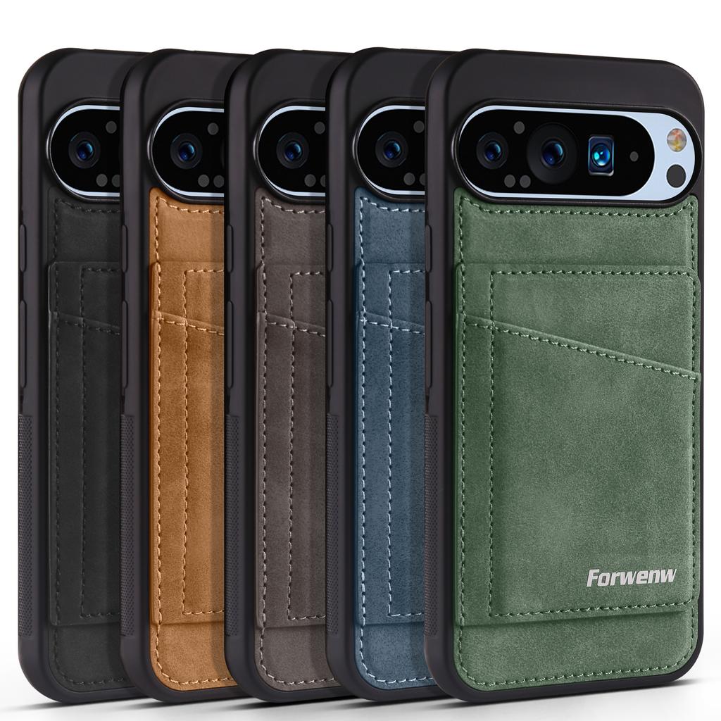 Built-inFlip Leather Case for Google Pixel 10 9 9 8 Pro XL 10A 9A 8A Business Magnetic Flip Wallet Card Phone Cover Etui Coque