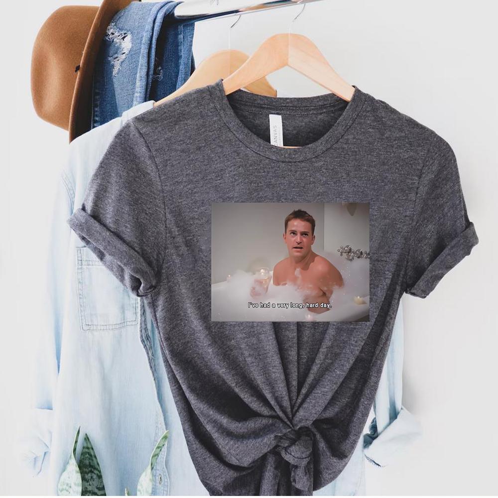 Friends Chandler TShirt Aesthetic Friends Tshirt Ive Had A Very Long Hard Day Shirts Funny Tv Show Tee Unisex Meme Tops