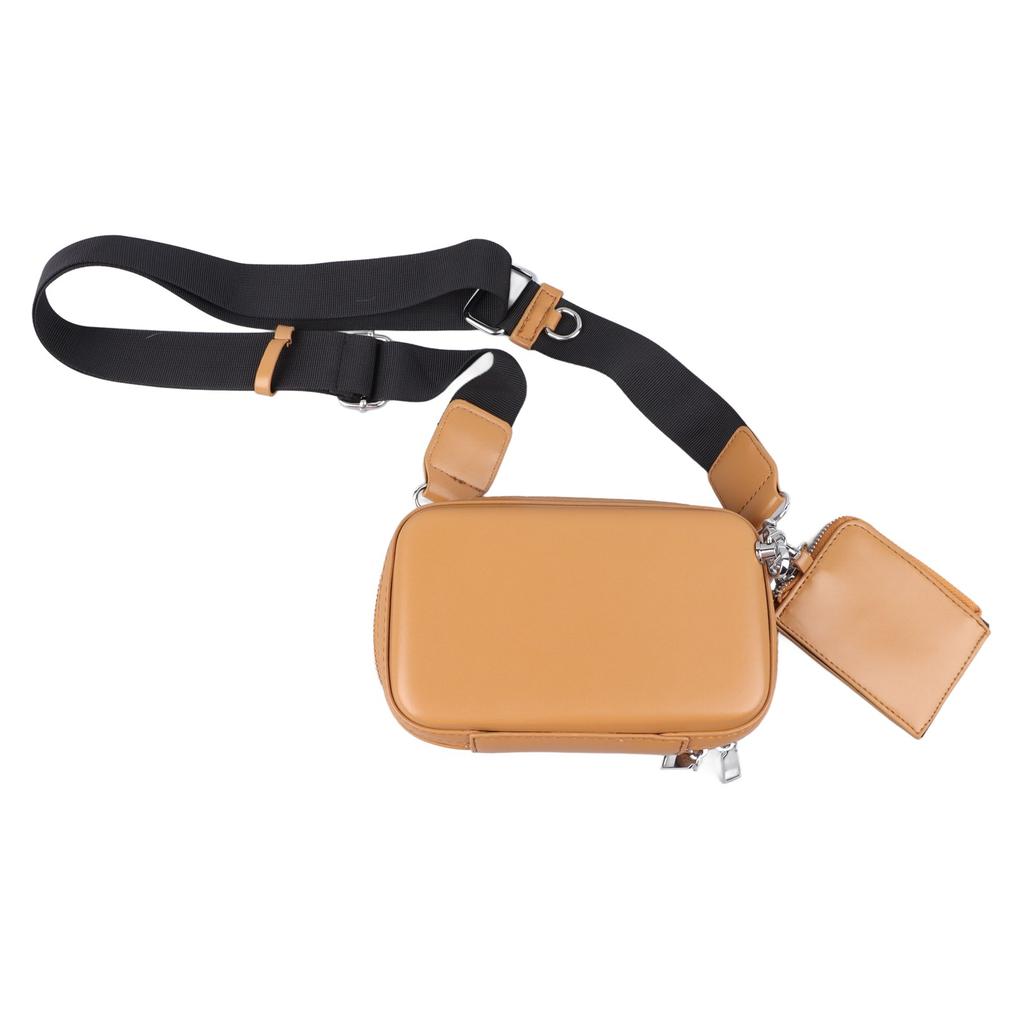 Einseitige Umhängetasche mit kleiner Geldbörse PU-Leder Messenger Bag Damen Brusttasche für den täglichen Gebrauch Khaki Rechteckig