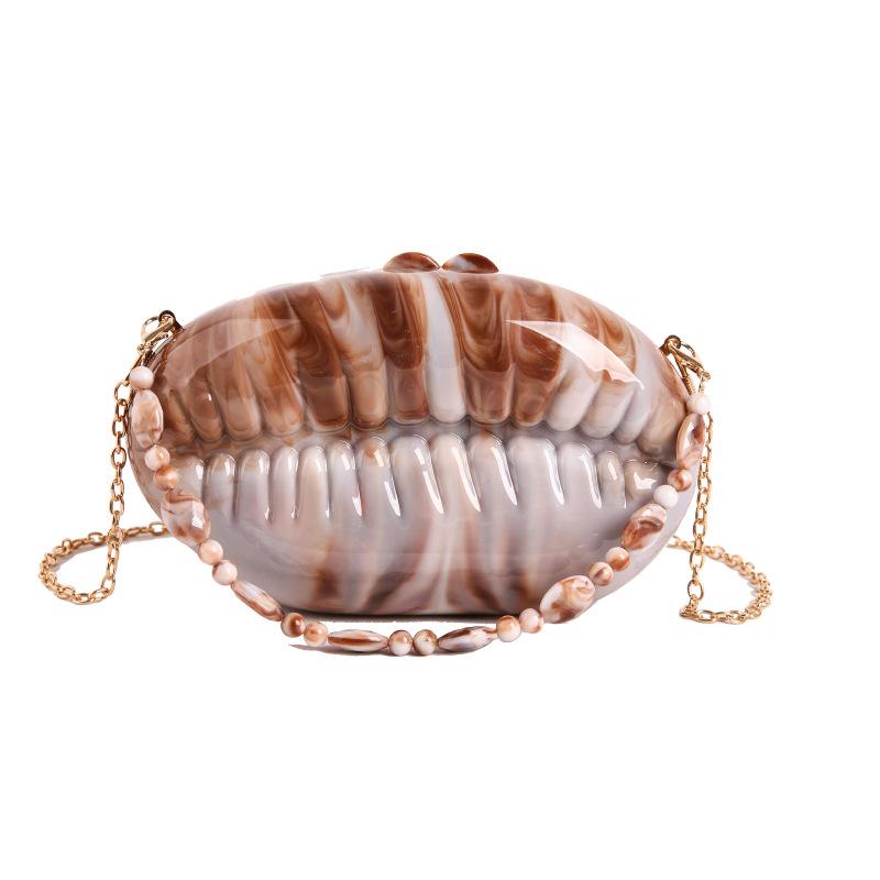 Women's Acrylic Bionic Shell Crossbody Bag Creative Aesthetic Daily Party Dating Shoulder Bags 2026 Luxury Fashion Handbags