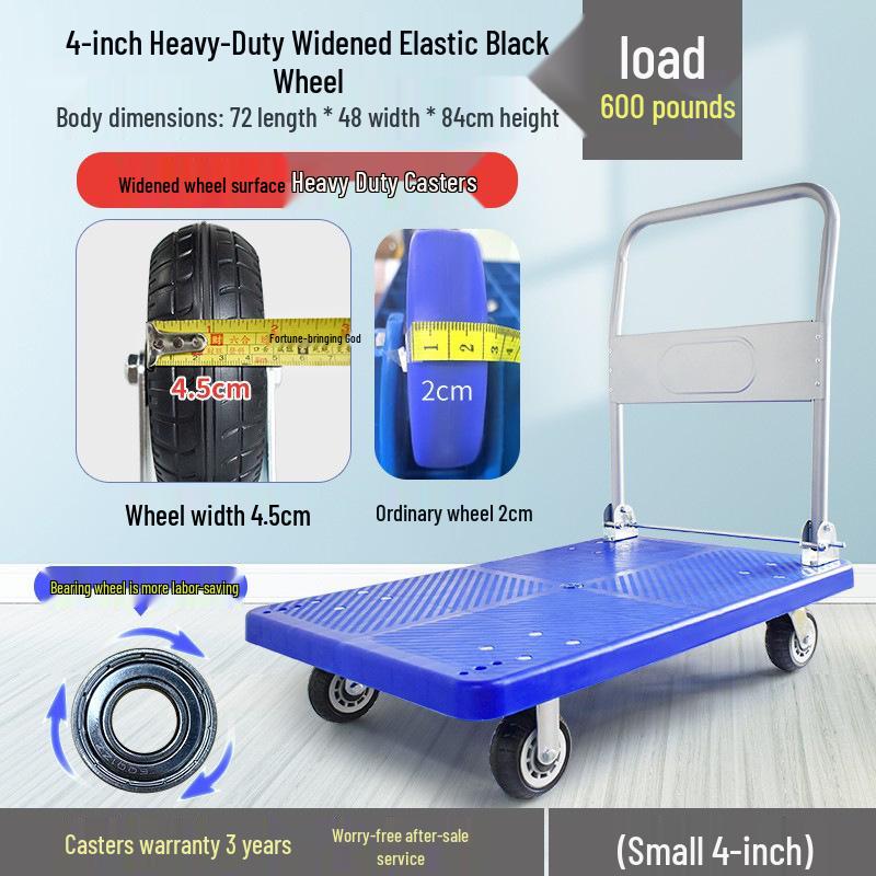 Portable Folding Flatbed Hand Cart for Shopping and Transport