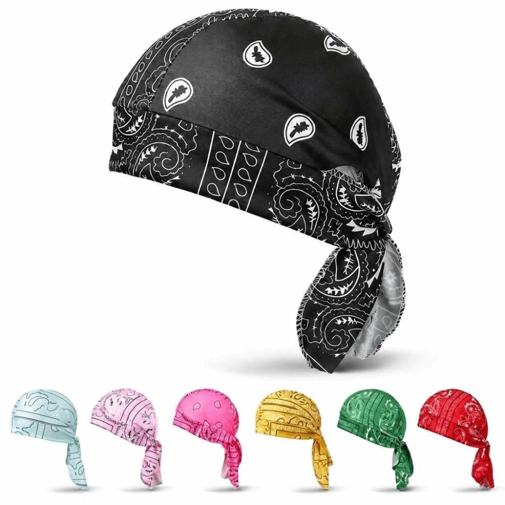Cashew Print Cycling Headscarf Breathable Men's Pirate Hat Paisley Printed Headscarf For Men Women