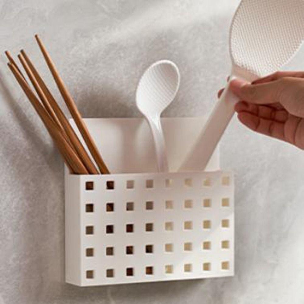 Wall Mounted Magnetic Storage Box Punch Free Tableware Container Practical Pen Holder  Living Room