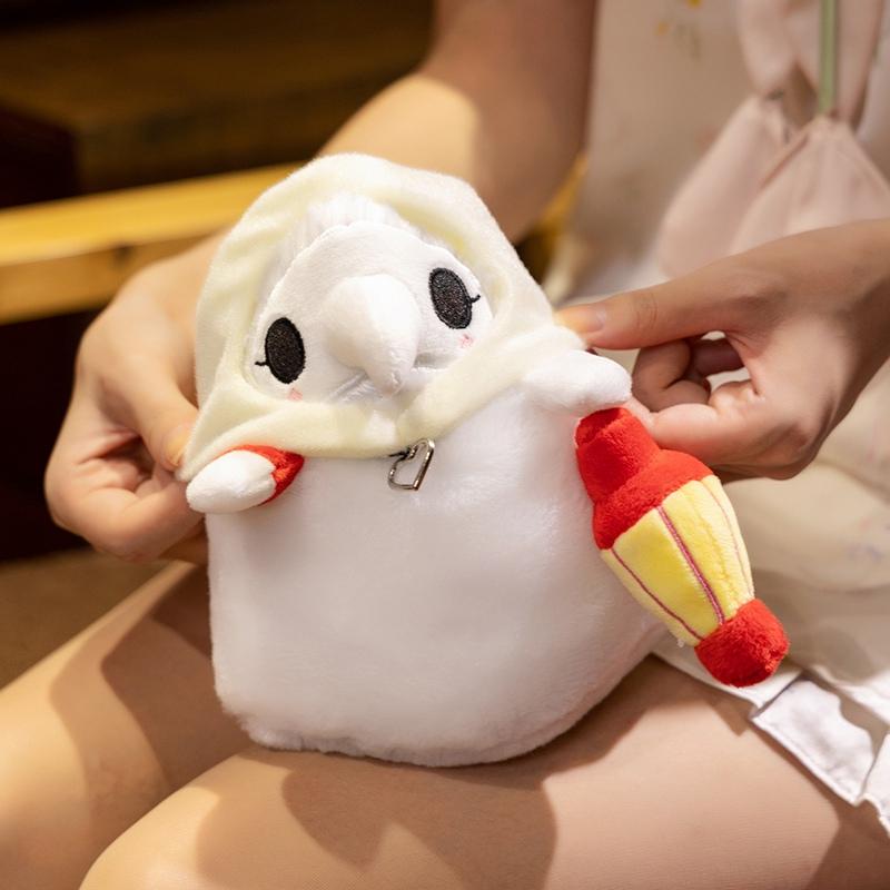 20cm Cartoon Creative Crow Plush Doll Luminous Dark Crow Cartoon Character Doctor Plush Toy Home Decor Gift For Kids