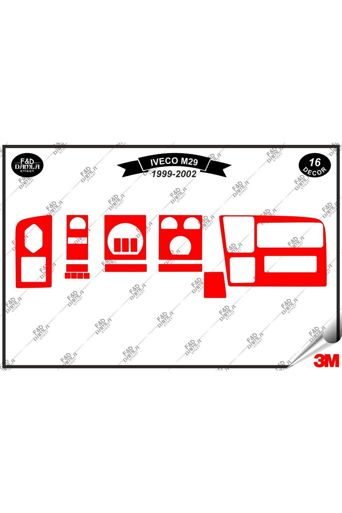 

Iveco M29 1999-2002 Torpido Konsol Trim Göğüs Maun Kaplama Set 16 Parça Kırmızı