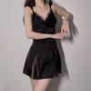 Sexy Pajamas Ladies Hot Pure Desire Private Room High Sense Summer Ice Lace Nightdress Suspender Loungewear
