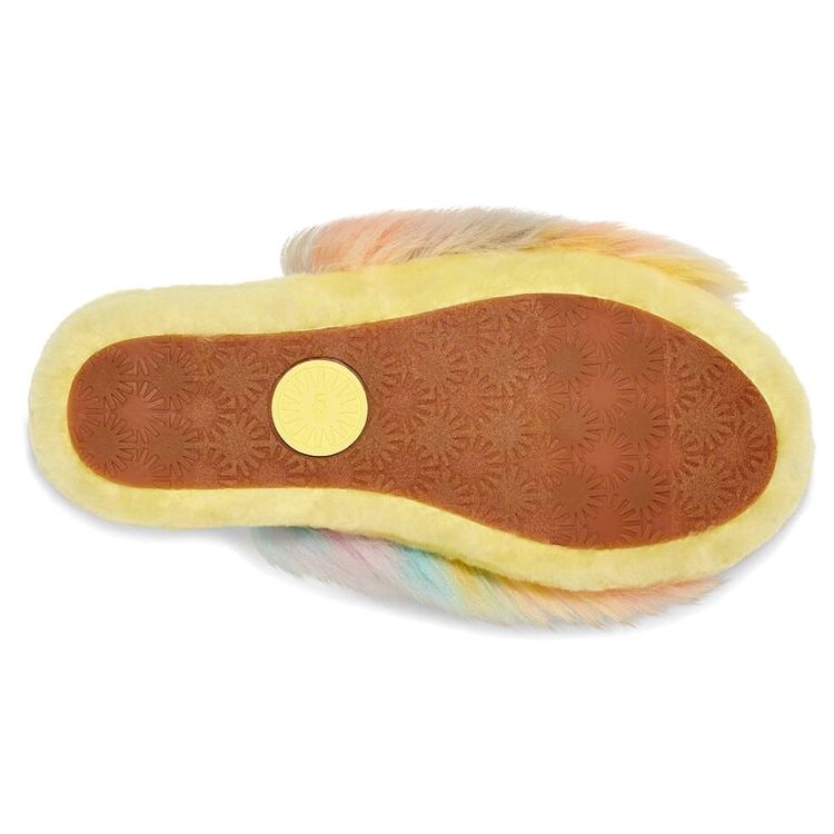 UGG Fluff Yeah Slide Tie Dye Outdoor Open Toe Flat Sport Sandals Women Sandals Yellow 1117326-MRT