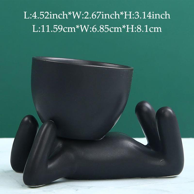 Mini-Family Flowerpot 1/5pcs Human Being Shape Ceramic Mini Desktop Pot for Succulents