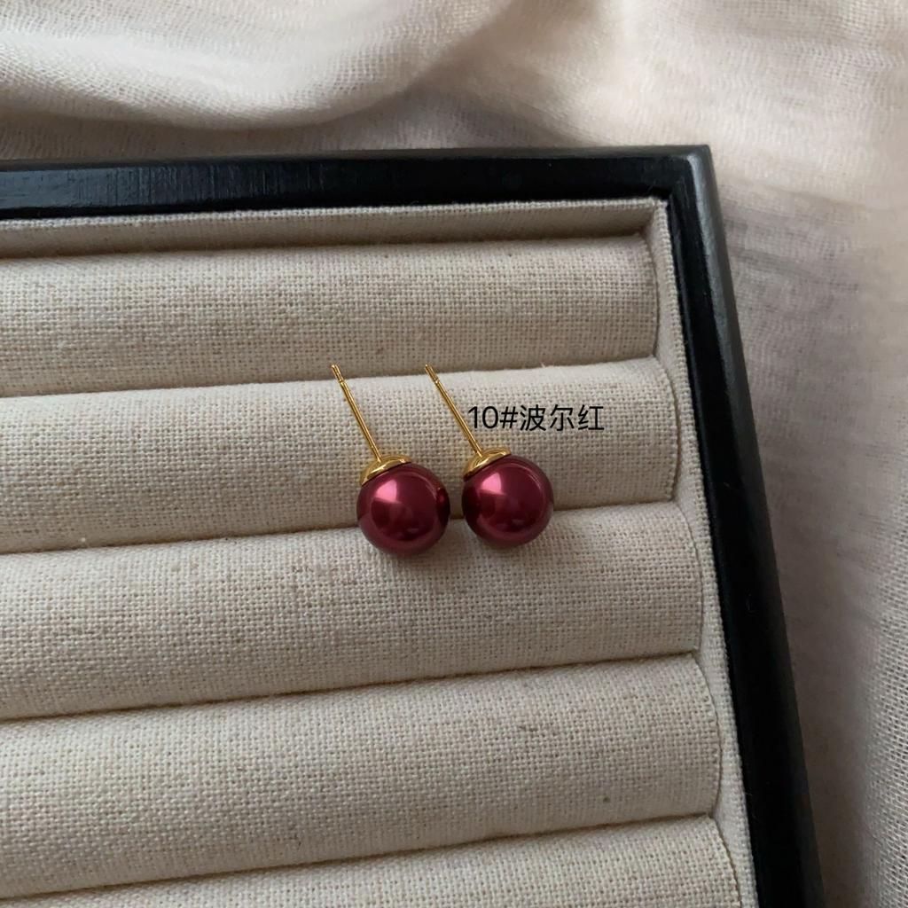 Simple And Sweet Atmosphere Pearl Multi-Color Stud Earrings, Advanced Not Monotonous And Versatile, Simple And Generous Light Luxury Earrings