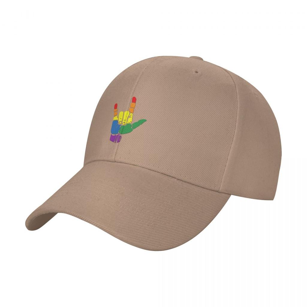 Love Sign, I Love LGBT, Pride Flag, ASL Gift Cap Baseball Cap Sun Hat for Children Anime Unisexs Hat Women's