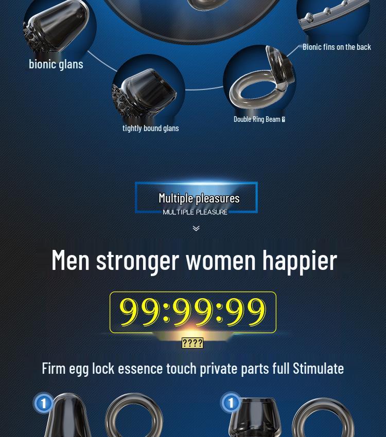 Yunman Soft Multi-Spiked Constricting Condom with Adjustable Ball Lock for Comfort and Delayed Ejaculation