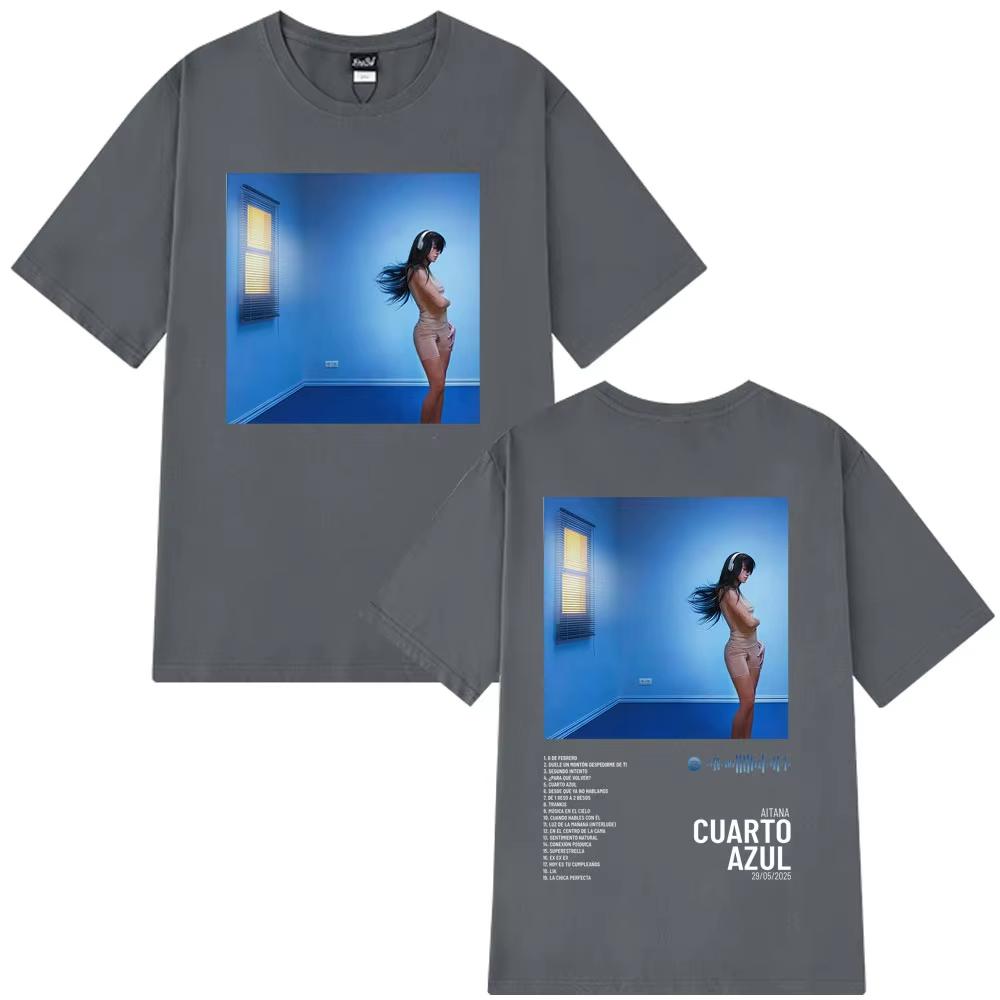 Aitana Cuarto Azul Album 2025 Graphic T Shirt Men's Women Short Sleeves Cotton Fashion T-shirts Summer Harajuku Casual T-shirts