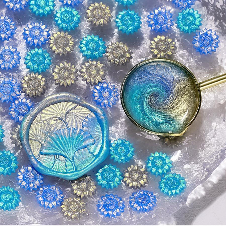 100 Stück/Beutel Aurora Sonnenblume Gemischte Farbe Siegelwachsperlen, für Hochzeitseinladungen, Briefumschläge, Wein-Geschenkverpackungen