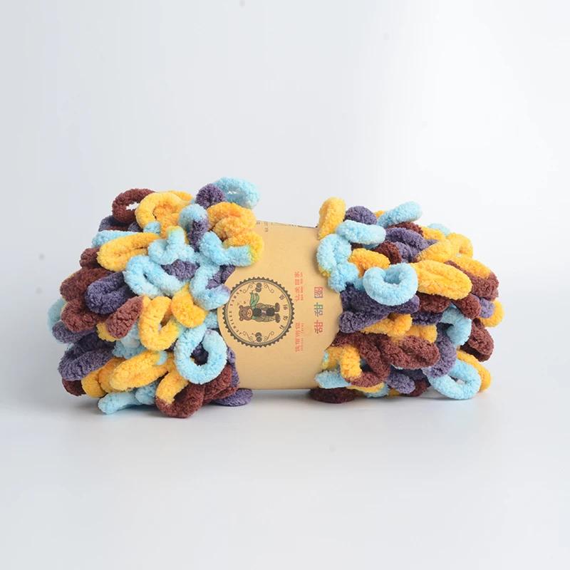 500g/Lot Hand Knitting Finger Loop Yarn Crochet Super Warm Puffy Circle Cotton Braided Rope Puffy Smart Polyester Sock Toy