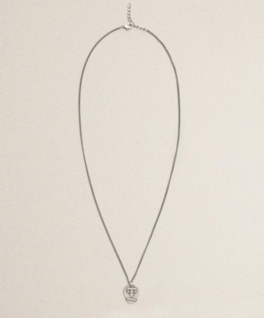 Towtow Archive Flat Skull Necklace Silver Burnished