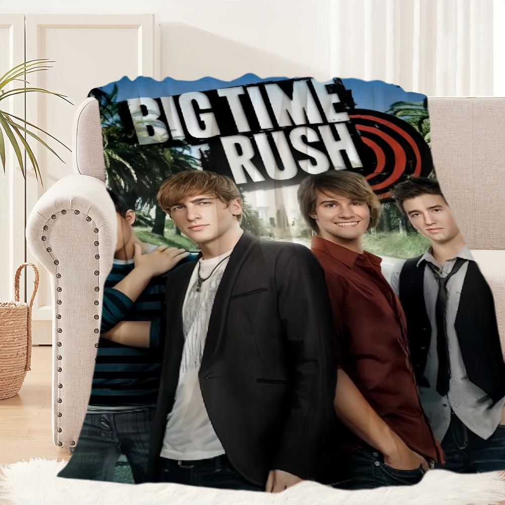 

Band Big Time Rush Blanket Plush Nap Sofa rug for Living Room Warm Office Bedroom Birthday Home Travel Kid Gifts 30x40in