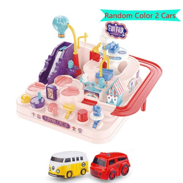 

Гоночна модель залізничного вагона Гоночні розвиваючі іграшки Дитяча трекова машина Пригодницька гра Розумна гра Механічний інтерактивний потяг