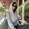 Grey Hooded Zipper Jacket Women's Autumn Korean Version Small Short Cardigan Casual Korean Versatile Sweater