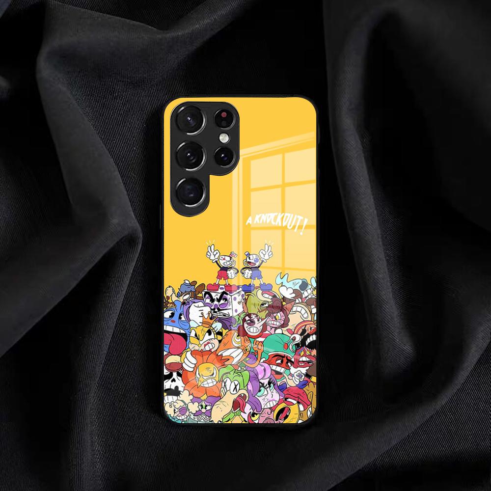 Hot Game C-cuphead Phone Case For Samsung S25 Edge Ultra S23 S22 S21 S20 Ultra Plus S24 Fe A54 A53 A25 Glass Cover