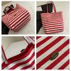 Commute Cloth Shoulder Bag Striped Handbag Leisure Stripe Canvas Bag  Girls