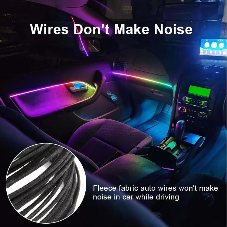 Colorful Car Interior LED Ambient Light: Flowing Acrylic Light Strip for Dashboard