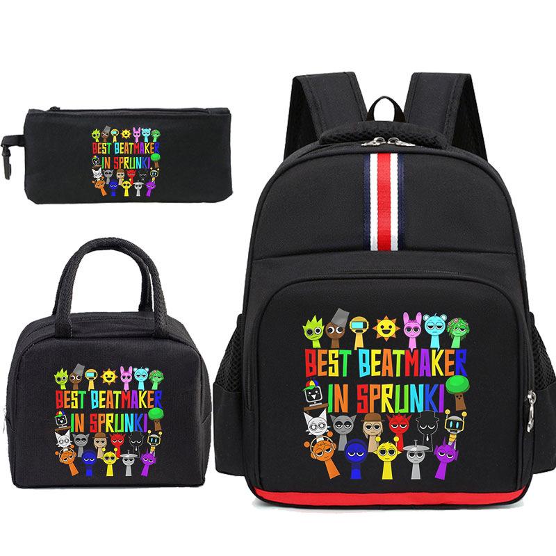 Children'S School Bag Game Merchandise Elementary School Backpack Cartoon Printing Three-Piece Set Tote Bag Pencil Bag