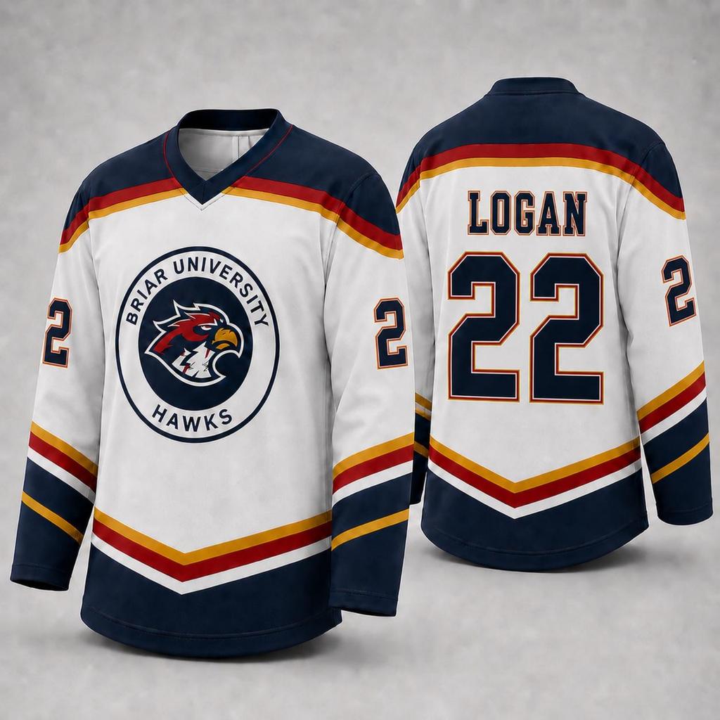 Unisex Athletic Hockey Jersey with Long Sleeves V Neck Design Team Logo and Number Print Suitable for Sports and Casual Wear